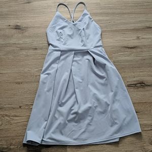 Sexy Backless Dusty Blue Dress